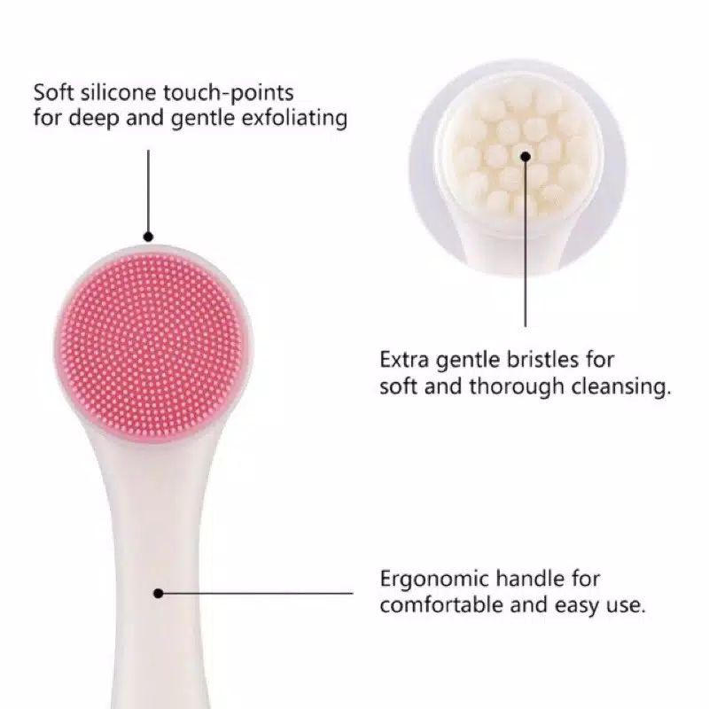 Facial Face Brush Silicon 2in1 / Sikat Silikon Pembersih Wajah 2 Sisi