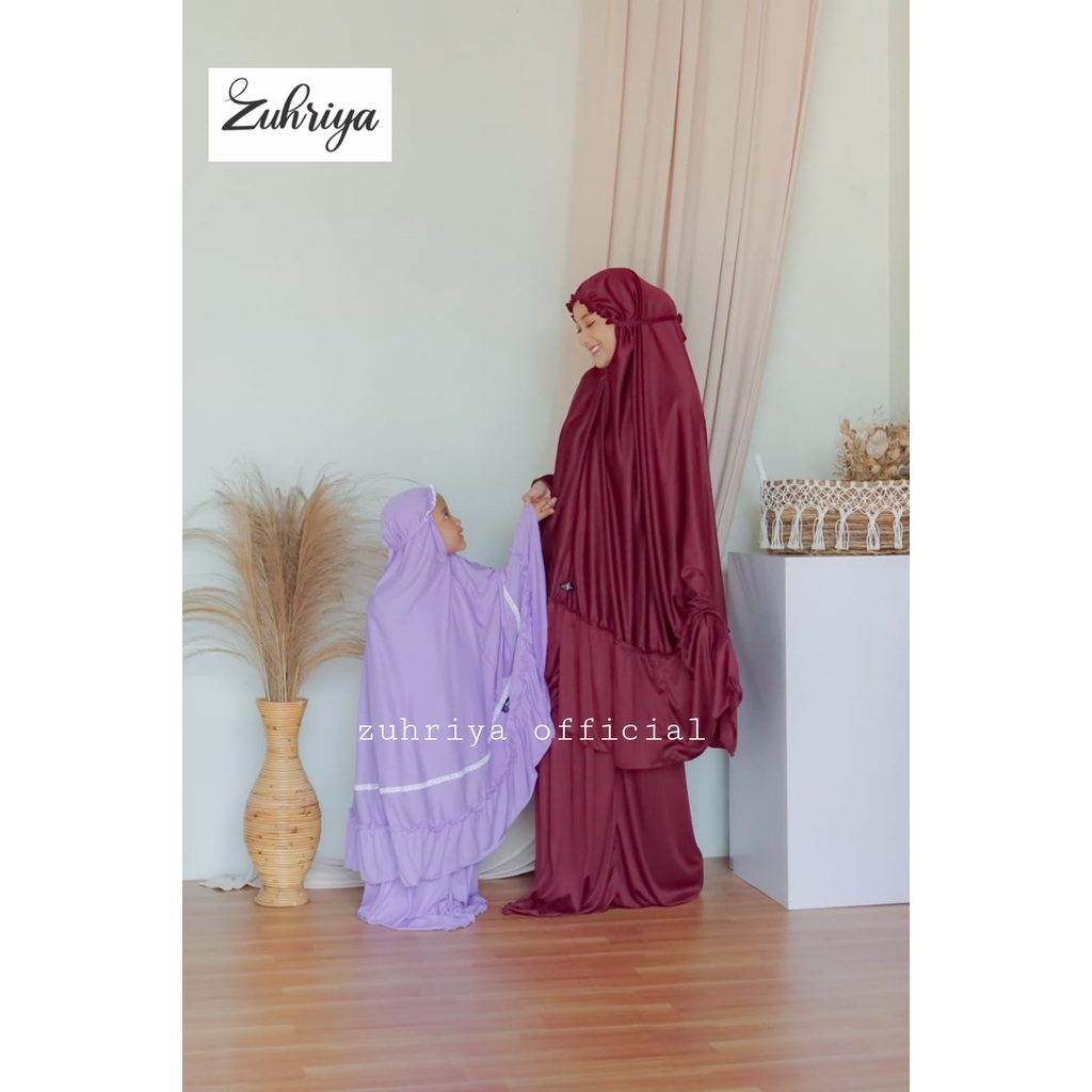 Mukenah Anak TK Jersey Balon Rampel Premium