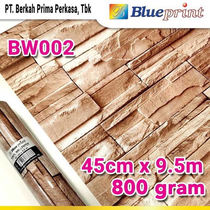 Unik Wallpaper Sticker Vinyl Dinding Blueprint 45Cm X 9.5M Motif Bw002 Berkualitas