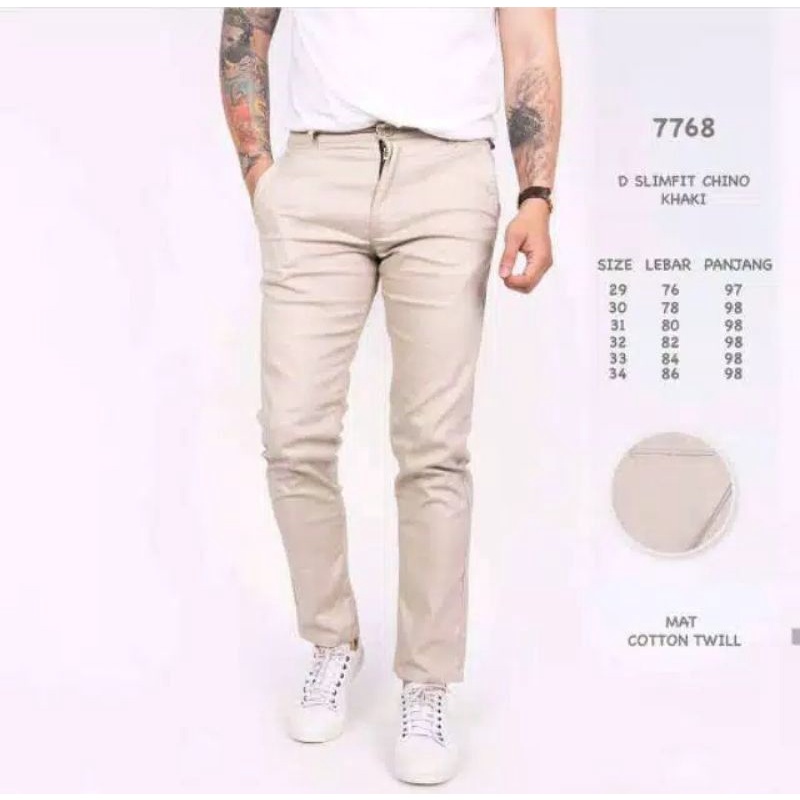 CELANA PRIA CHINO Slim fit Panjang Kerja kantor Santai Liburan Cowok Gentleman Boy Skinny