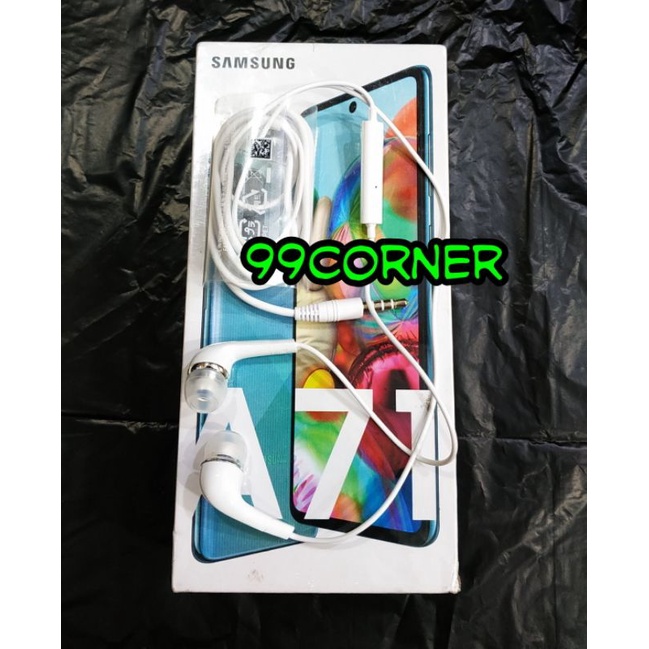 Headset Earphone ORIGINAL 100% Bawaan HP Samsung A71 A70 Putih