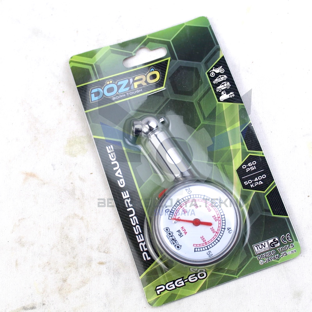 DOZIRO Pengukur Tekanan Ban Bulat/ Manometer Pressure Gauge