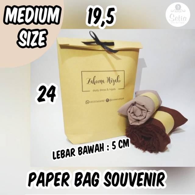 

Paper bag MEDIUM souvenir desain custom 19,5 x 24