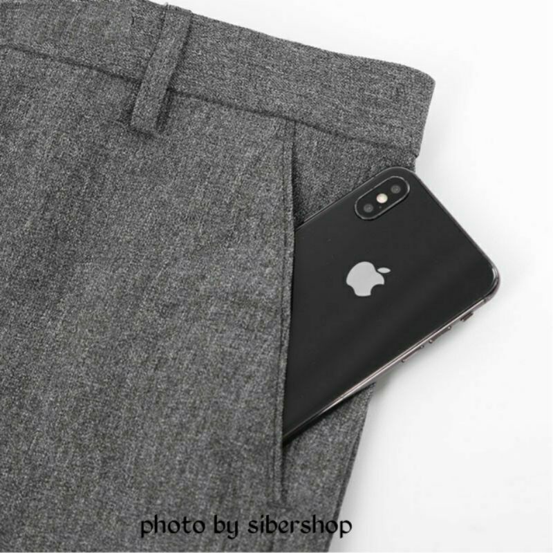 CELANA BAHAN | KERJA | FORMAL | KANTOR | PANJANG | HITAM | DASAR PRIA SLIMFIT