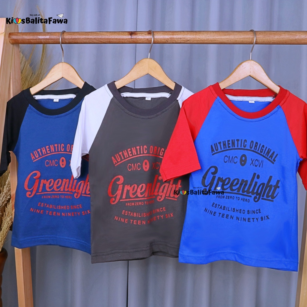 Kaos Reglan Distro Size 1-2 Tahun / Baju Lengan Pendek Kualitas Import Branded Anak Laki Cowok Polos Murah