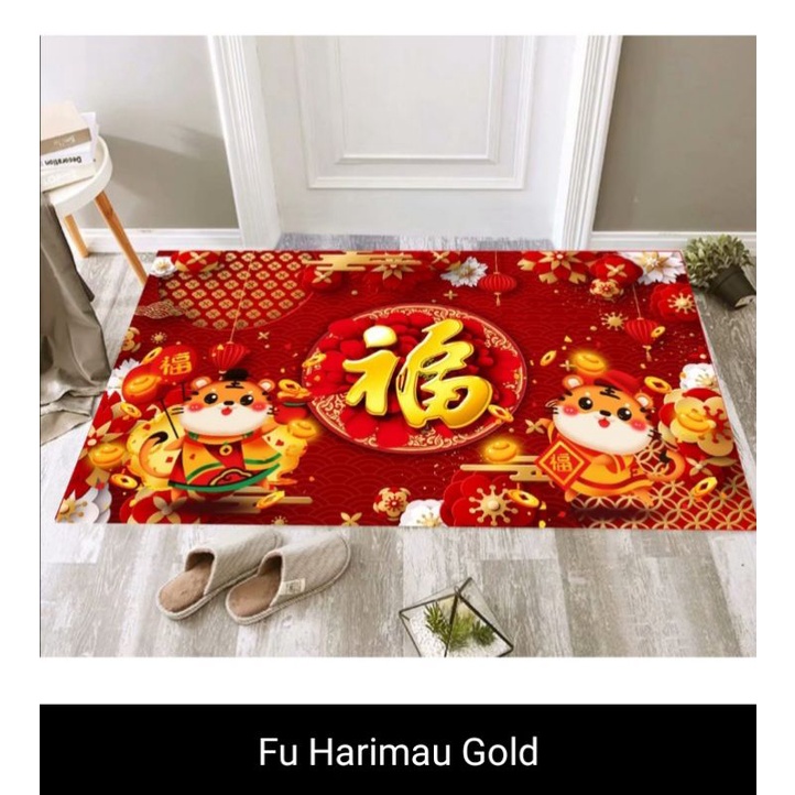 Keset pintu imlek macan 2022/ Karpet lantai tiger harimau alas kaki dekorasi harimau Fu