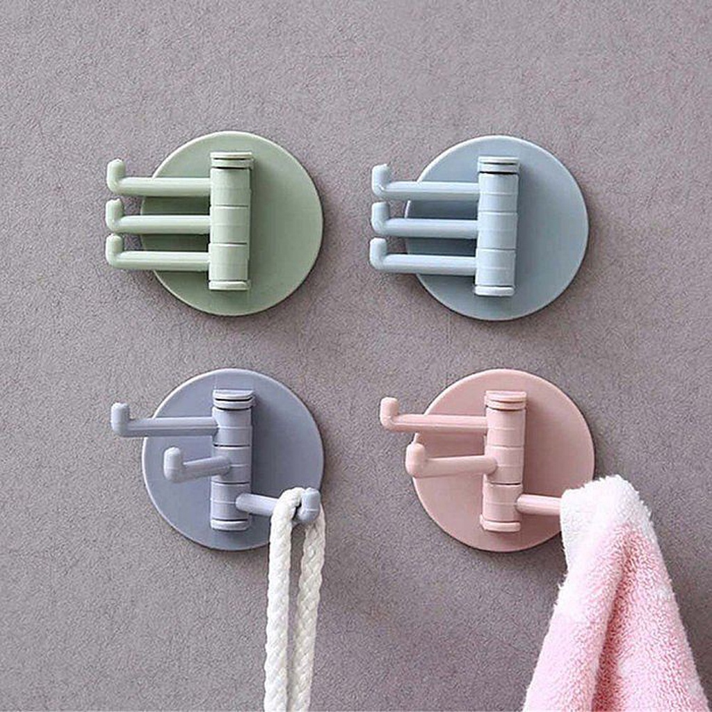 ❤️GTB❤️ Gantungan Hook Tempel 4 Kait / Gantungan Baju Kamar Mandi / Gantungan Hook / Gantungan Dinding Lipat 4 Kait r670