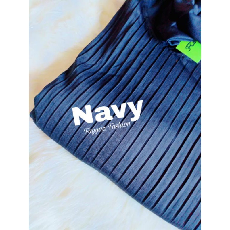 GAMIS PLISKET JUMBO MAYUNG / GAMIS PLISKET TALI  PITA LEHER / GAMIS PLISKET MURAH-navy