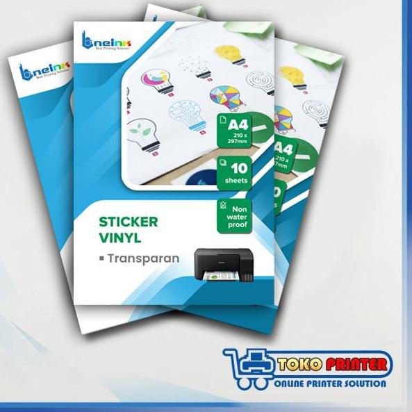 

Promo !!|SQ25|Sticker Vinyl Inkjet A4 Transparan - Tembus pandang - Bening