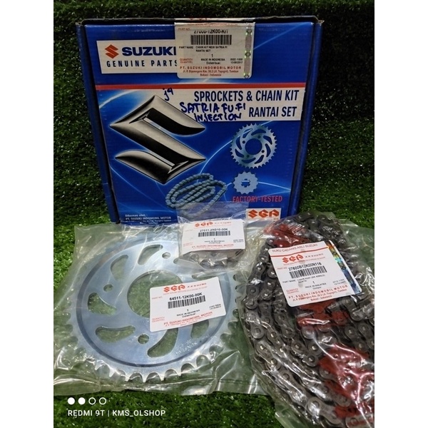 Gearset Girset Paket Gear Gir Rantai Set SUZUKI Satria FU Fi injeksi Original SGP 27000-12K00-KIT