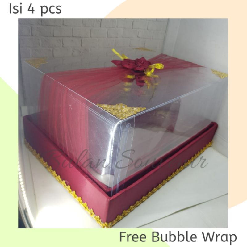 

Box/kotak hantaran Seserahan Mika Tille maroon 1 Set Isi 4 Box -