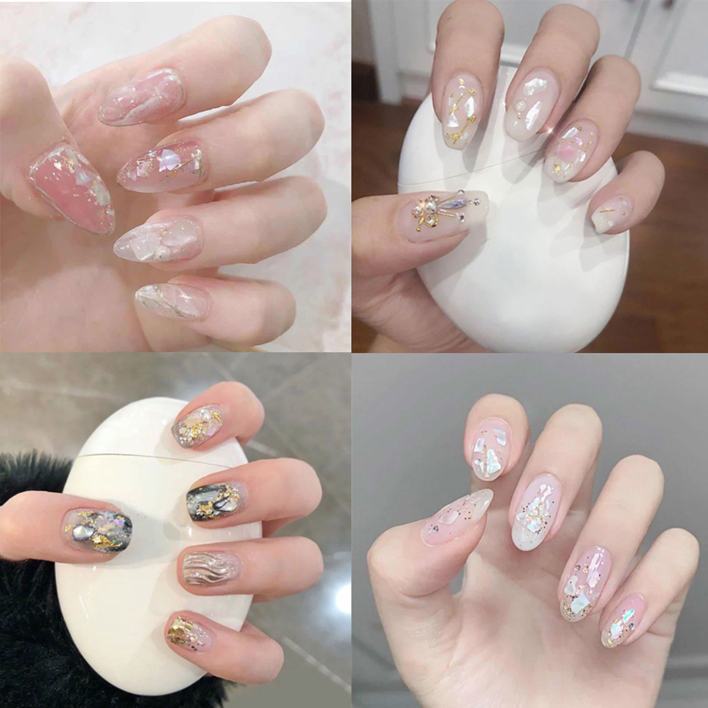 Irisan Serpihan Kerang Abalone Mutiara Shiny 3d Untuk Dekorasi Nail Art