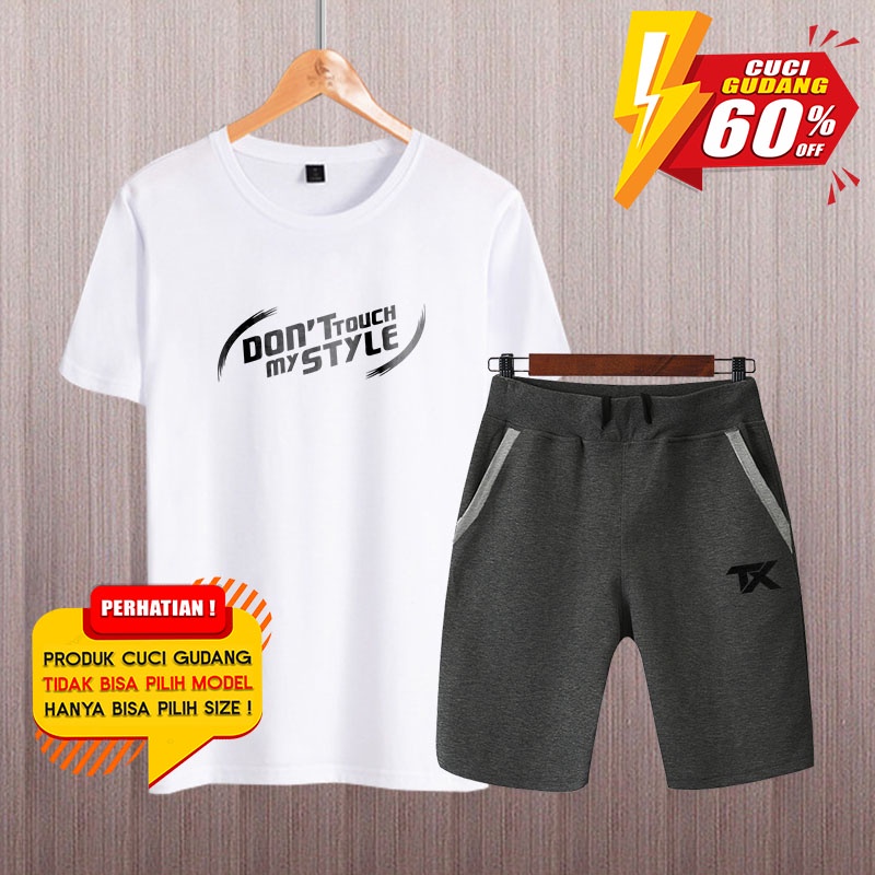 KAOS CELANA SETELAN BAJU  CELANA PENDEK PRIA (RANDOM)