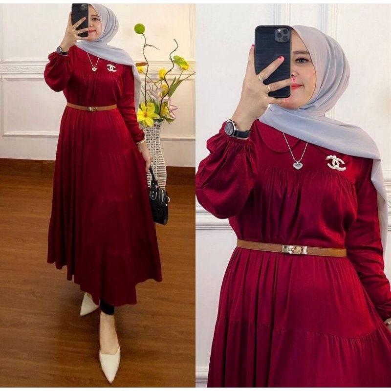 MARSYA MIDI DRESS VIRAL TERLARIS RAYON PREMIUM