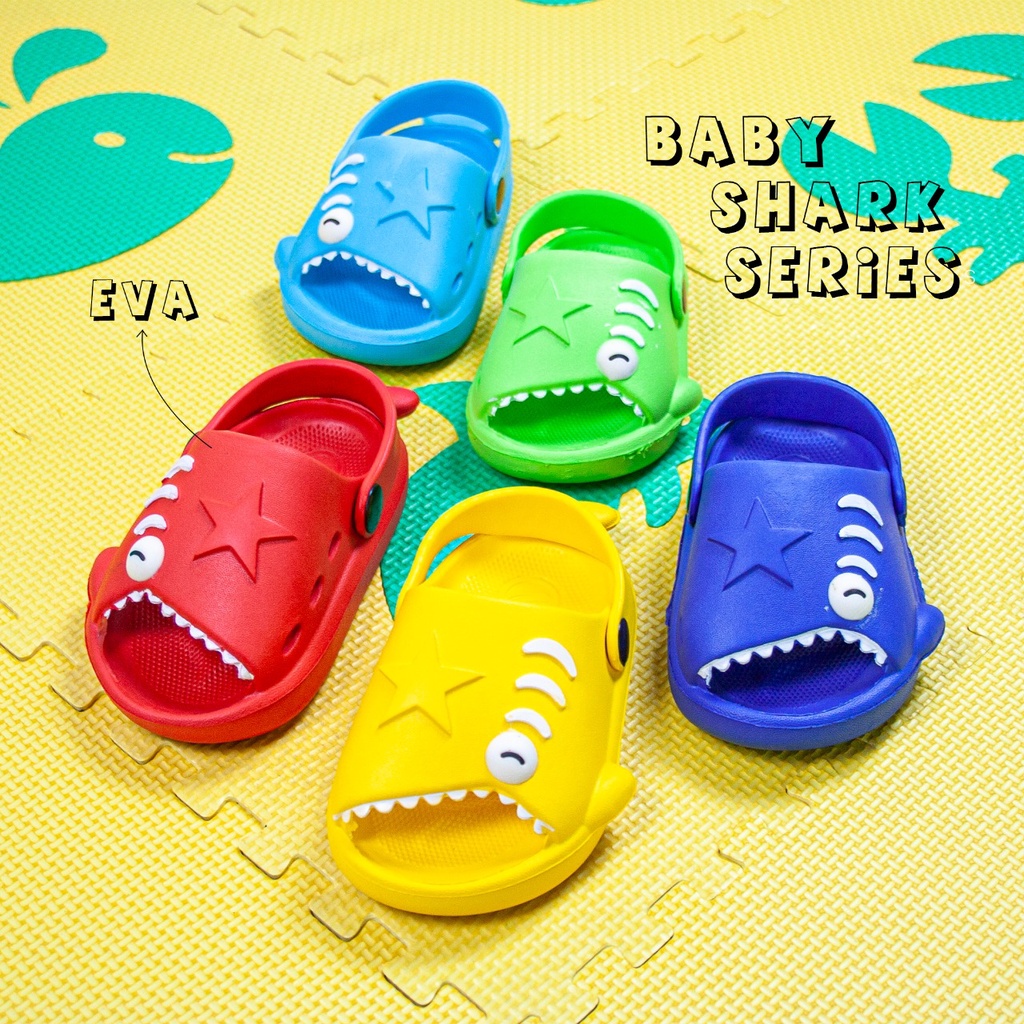 Sandal Let Anak Model Baby Shark Hiu Lucu Terbaru 371E (20/25) - Sandal Anak Karet