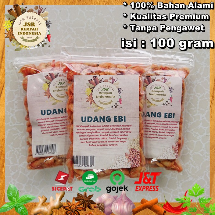 

UDANG EBI ASLI ISI 100 GRAM UDANG KERING KUALITAS PREMIUM BUMBU DAPUR JSR REMPAH