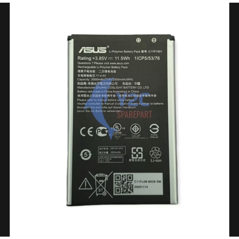 Zivana Toys Baterai Asus C11P1501 / Zenfone 2 Laser 5.5 / Zenfone Selfie / Zd551Kl / Ze550Kl Oem