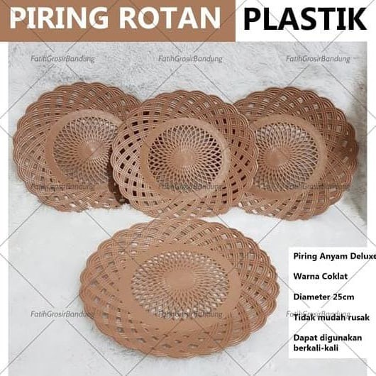 piring plastik model Rotan (1 lusin )