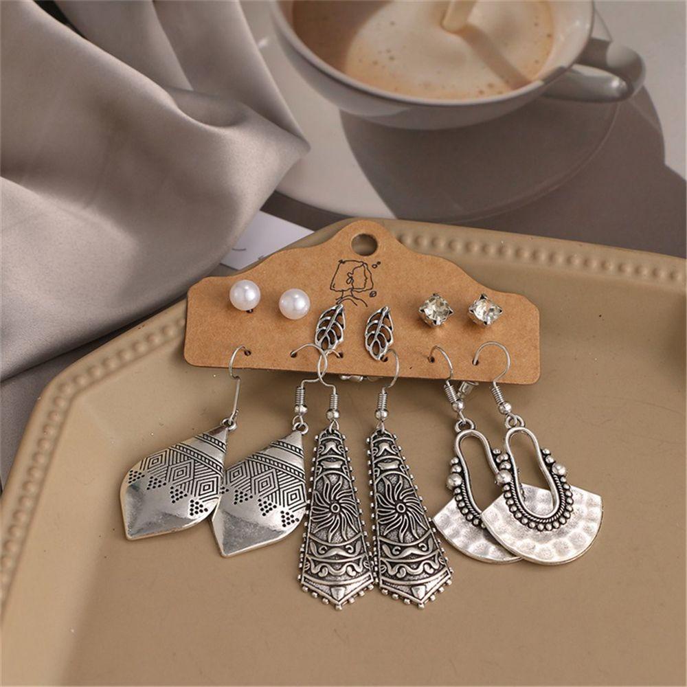 Lily 6pasang Drop Menjuntai Anting Set Fashion Hadiah Ulang Tahun/Pesta/Natal Gaya Nasional Bohemian Earrings