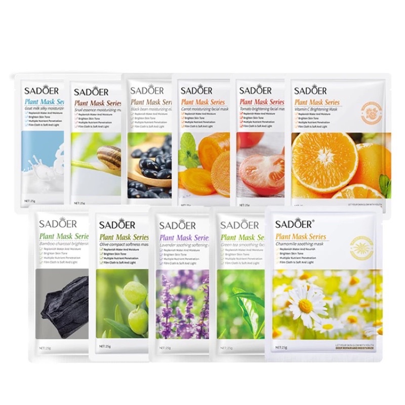 Sheet mask Natural Plant Series Masker Wajah Glowing 25gr (1pcs)