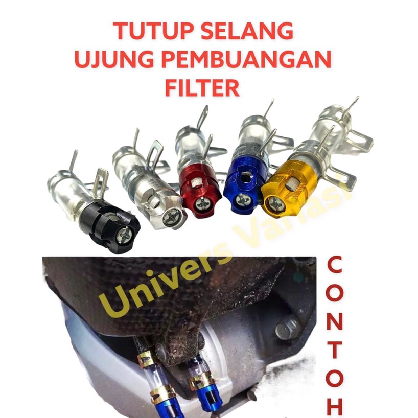 TUBE DRAIN SELANG PEMBUANGAN FILTER SELANG BREKET TUTUP CNC MERAH SILVER GOLD HITAM BIRU HAWA CVT PN
