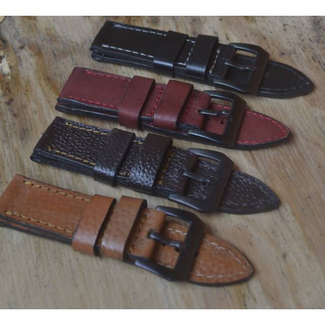 Strap tali Jam Tangan Kulit Sapi Asli Size 24mm Murah