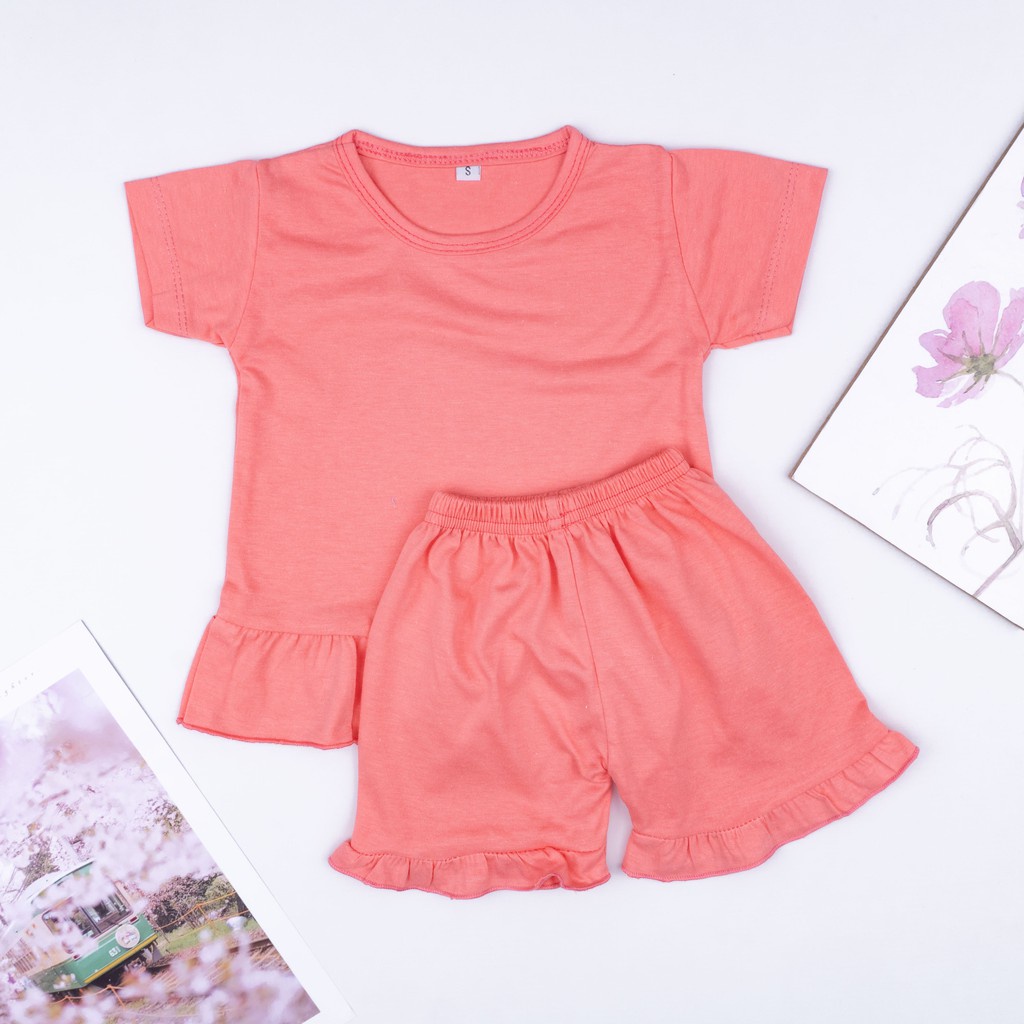 SETELAN RUFFLE SET POLOS / SETELAN ANAK PEREMPUAN POLOS / SETELAN BALITA POLOS
