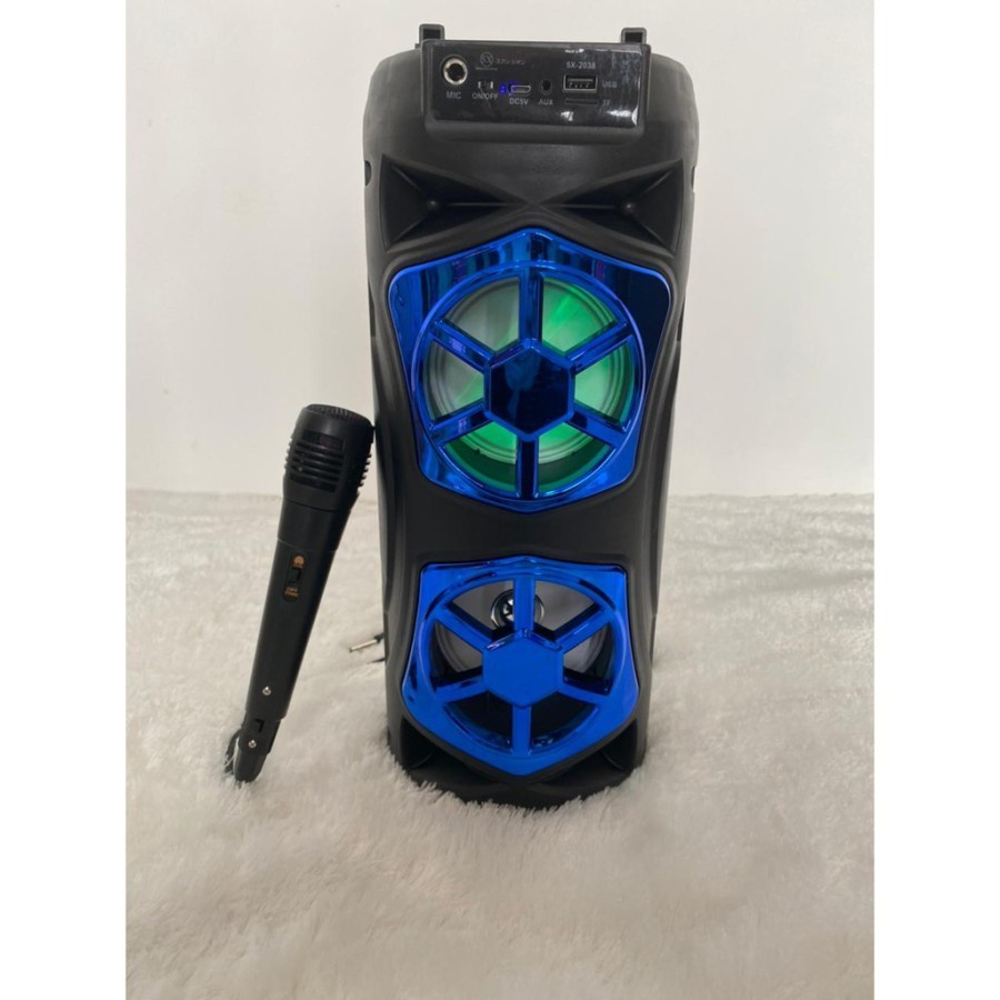 Speaker Bluetooth Karaoke SX-Y2038 Free Microphone Extra Bass Berkualitas Terbaik