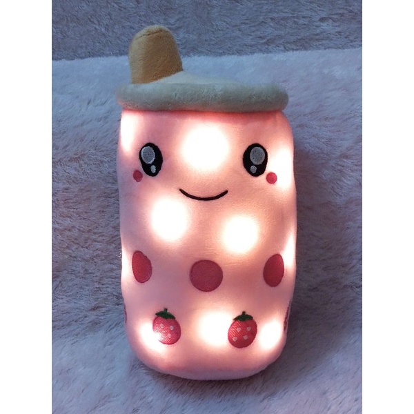 Boneka Boba Bubble tea kecil LED Murah ukuran 25cm berbahan halus dan lembut standar SNI