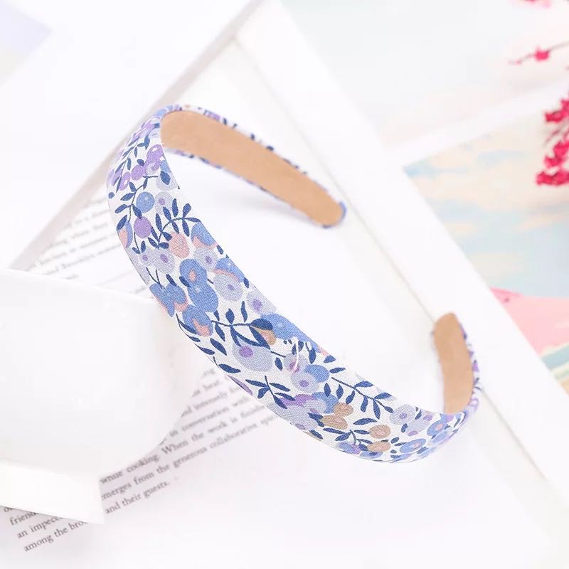 Bando Motif Bunga / Korean Style Headband Solid Color Flower Pattern Lattice Hairband Women Fashion