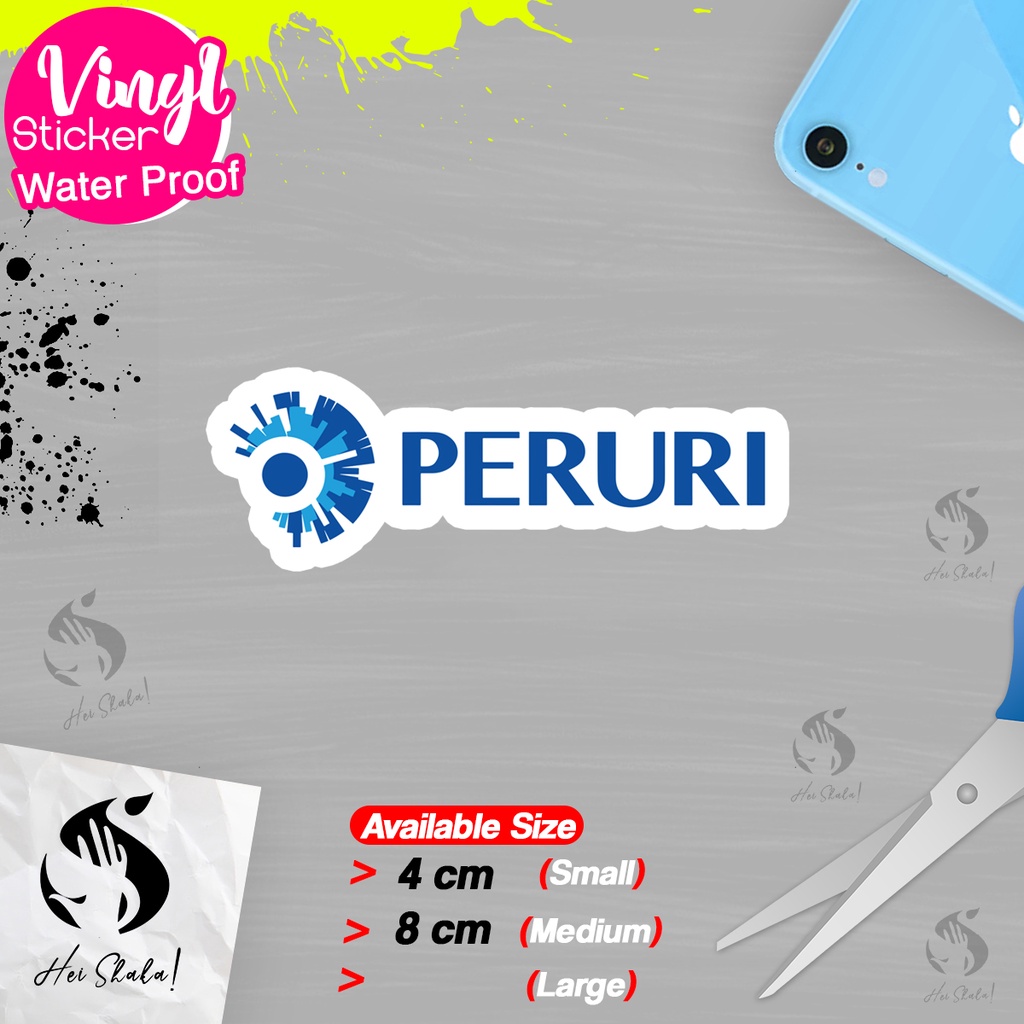 

Stiker Perum Percetakan Uang Republik Indonesia PERURI Sticker Logo Perusahaan BUMN Bahan Vinyl Anti Air