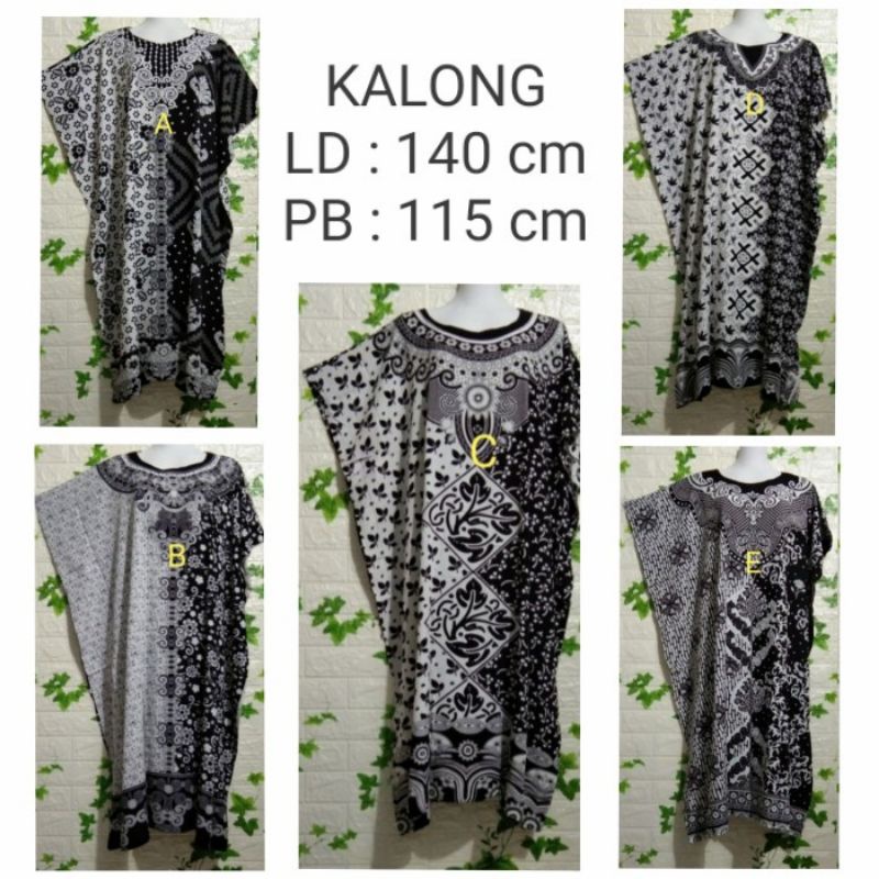 DASTER KALONG JUMBO KENCANA UNGU BATIK HITAM PUTIH