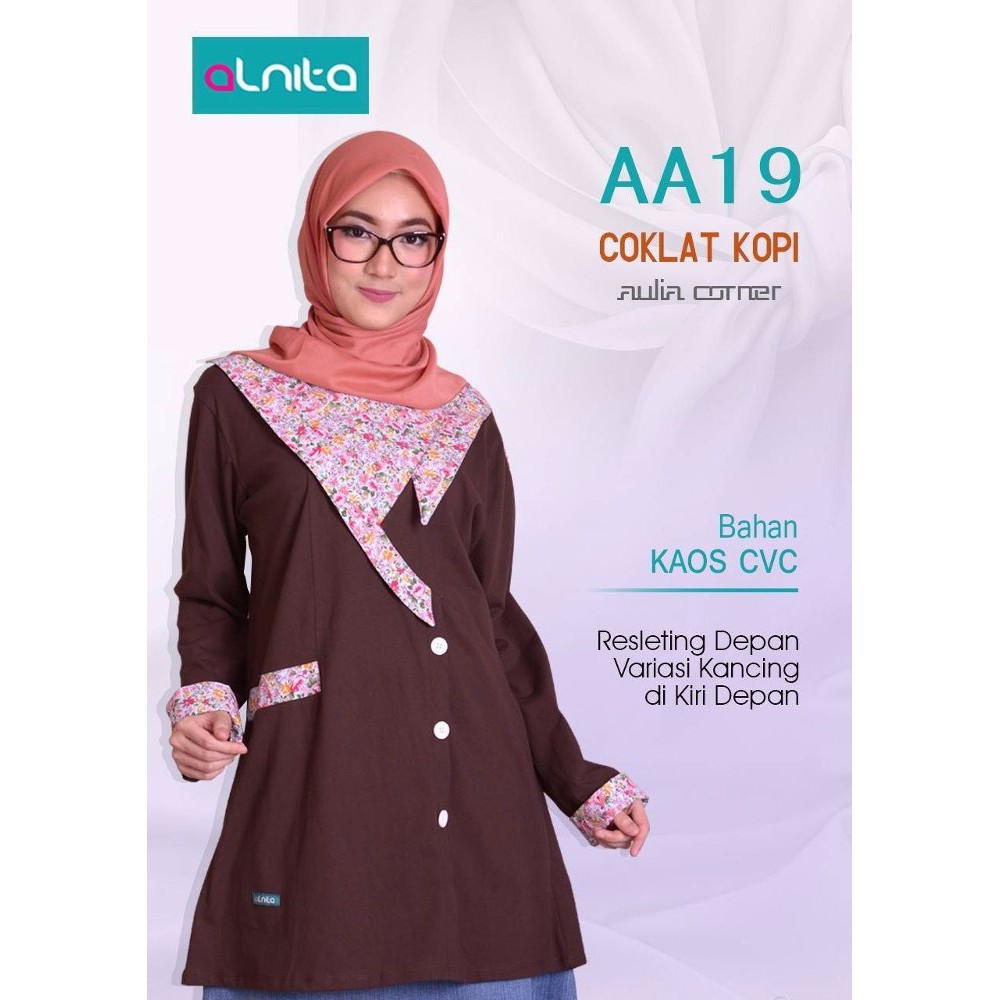 PROMO Model Blouse Alnita AA 19 Coklat Baju Wanita