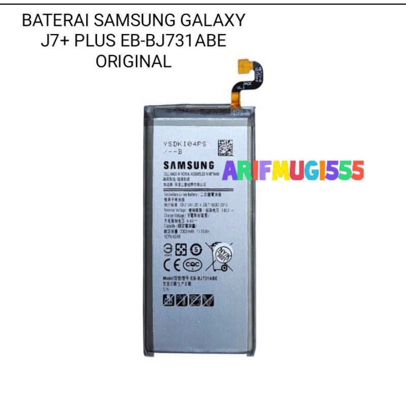 BATTERY BATERAI BATRE BATRAI HP SAMSUNG J7+ PLUS EB-BJ731ABE ORIGINAL