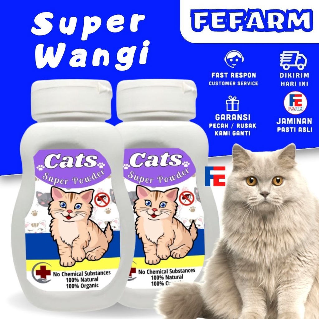 Bedak Wangi Anti Jamur Bau Kucing Cats Super Powder FEFARM