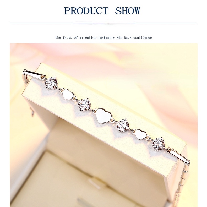 Gelang Bahan Stainless Steel S925 Lapis Silver Aksen Berlian