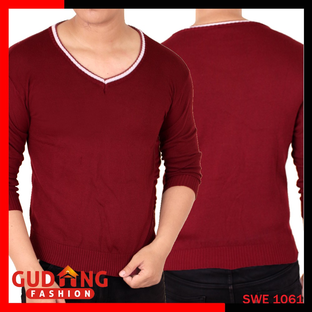 Sweater Rajut V Neck Pria SWE 1061
