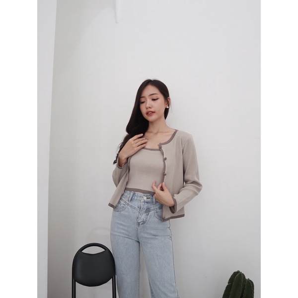 [LUXE.DLABEL] - D19 INNER &amp; OUTER | Atasan Rajut Import wanita Kaos wanita Atasan Wanita Atasan Korea wanita Korean top Croptop Croptee Atasan perempuan Top premium quality