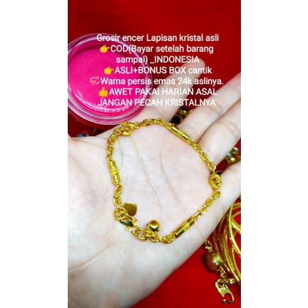 gelang lapisan kristal asli