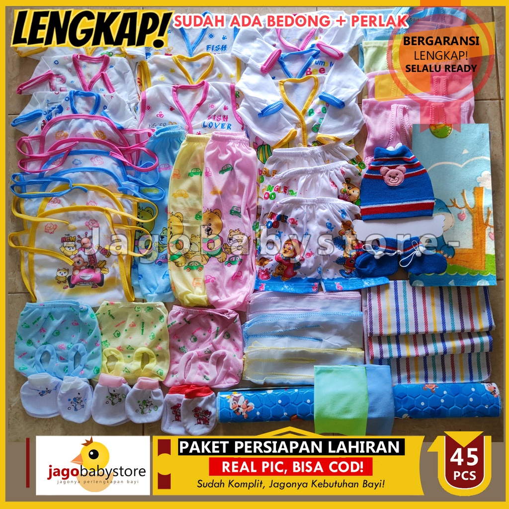 Paket Kado Lahiran Paket Hadiah Melahirkan set pakaian bayi baru lahir isi 45 PCS