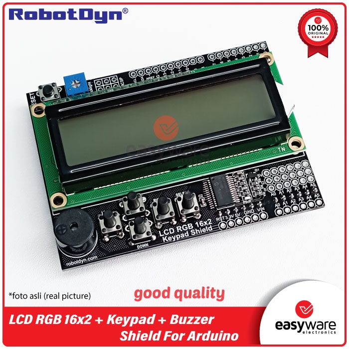 RobotDyn LCD RGB 16x2 + keypad + Buzzer Shield for Arduino