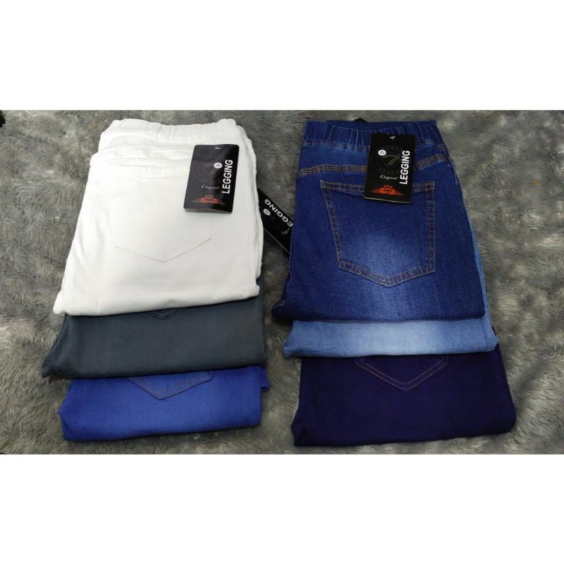 PROMO TERMURAH JEANS EXTRA JUMBO WANITA/FULL PINGGANG KARET/ PINGGANG KARET/MUAT BB 120 Kg
