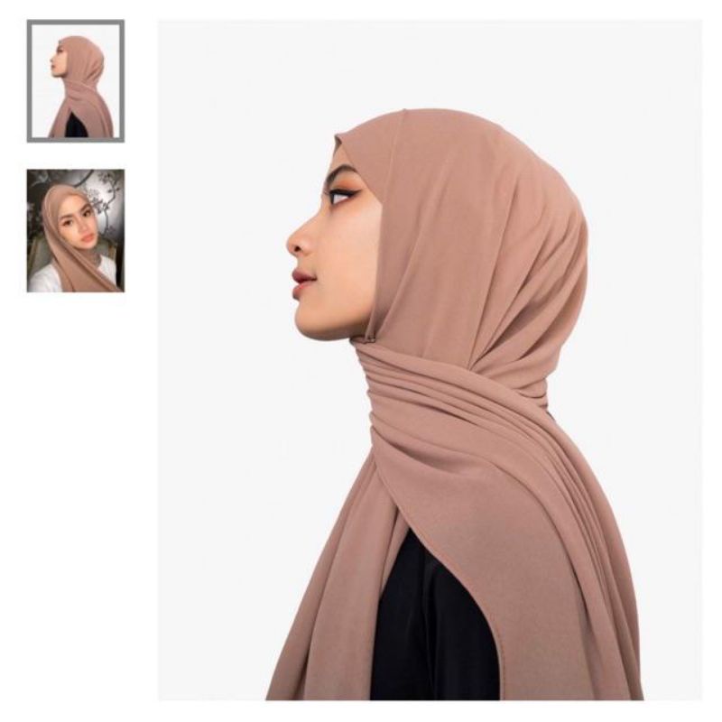 [PRELOVED] ZHI SCARF LAFIYE SASHFIR WARNA MILO | PASHMINA PREMIUM CHIFFON