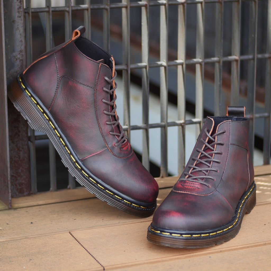 SVEND 0.2 MAROON (KULIT ASLI) |ManNeedMe x Greata| Sepatu Boots Pria