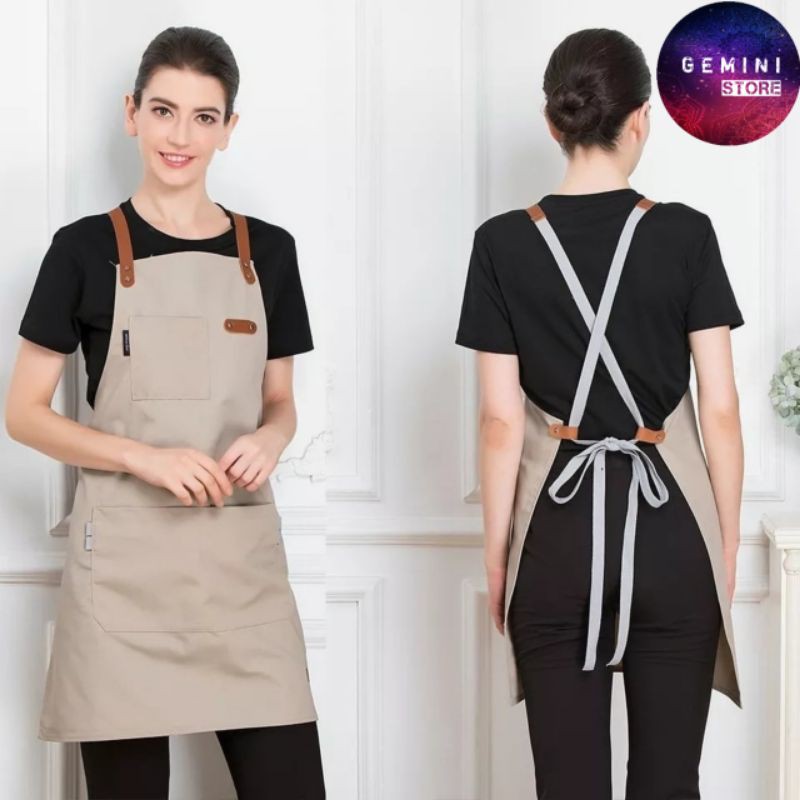 Celemek Masak Apron Barista Clemek Barbershop Aprron Dapur Celemek Bartender Apron Chef Koki