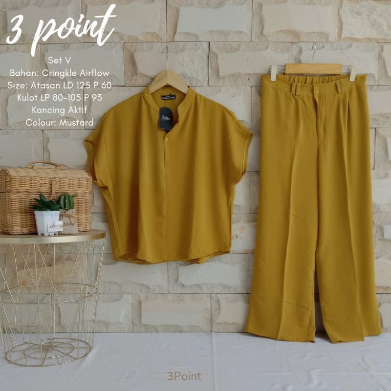 Setelan V By 3point | Setelan Modis Anti Kusut