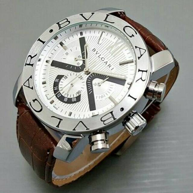 Jam Tangan Pria / Cowok Bvlgari X Ray Automatic Leather