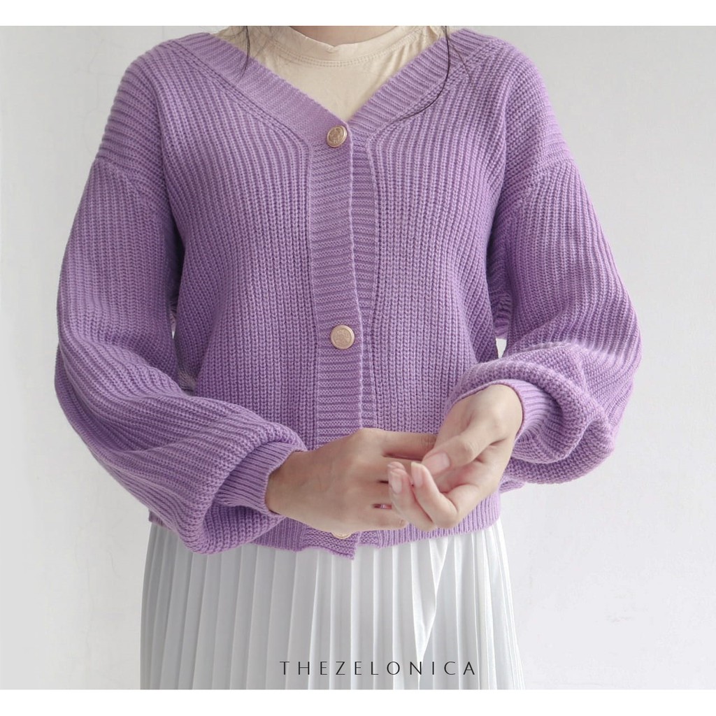 Zelonica Bubble Cardigan Bahan Rajut