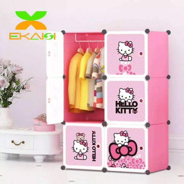 Lemari Portable Plastik Karakter 6 Pintu
