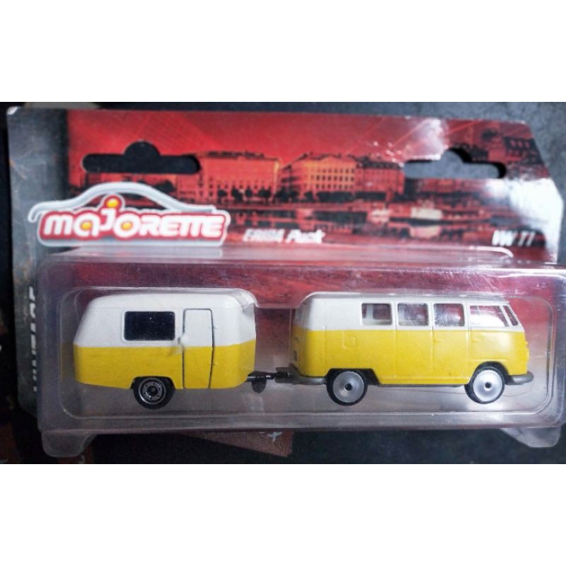 Diecast miniatur mainan Trailer VW Combi MAJORETTE